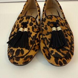 Charter Club Loafer Flats Margott Womens 5.5M Animal Print Mohair Heircalf Shoes